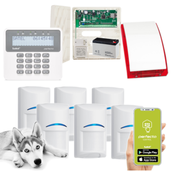 ZESTAW ALARMOWY SATEL PERFECTA-IP 32-WRL 6 CZUJEK BOSCH PET + PRF-LCD + SYRENA SP-4001R